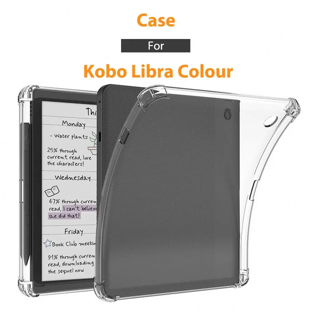 With Stylus Holder Case For Kobo Libra Clara Colour 2E 2 Hd Sage 7 Inch Clear Tpu Soft Ebook Reader Tablet Pbk158 Laudtec