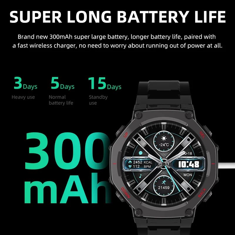 Smartwatch BENYAR Classic Uomo 2026: Display Da 1,7" HD, Batteria 800 MAh, 100+ Sport, Monitor Cuore/sonno/stress, Torcia LED, Bluetooth 5.2, IP68, Per IOS E Android