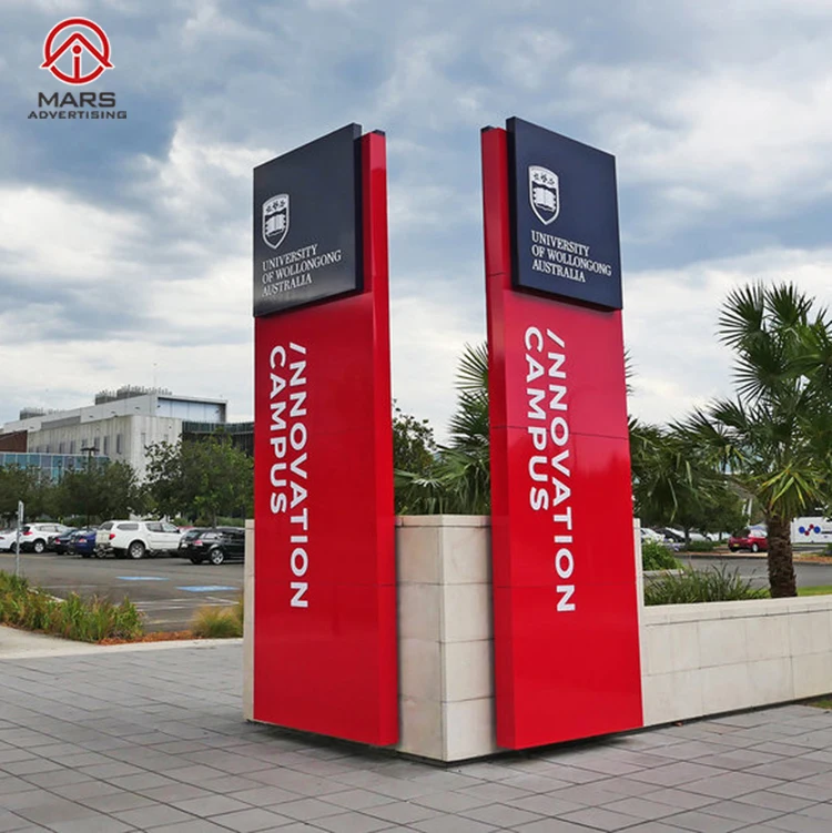 Индивидуальный наружный алюминиевый подсвеченный акриловый знак пилона светодиодная цифра цена направляющая вывеска металлическая пилон