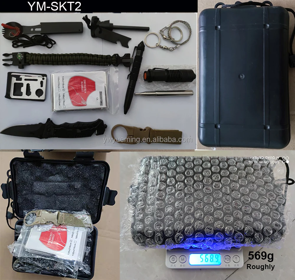 16 in 1 Outdoor Travel Camping Hiking Emergency Survival Kit