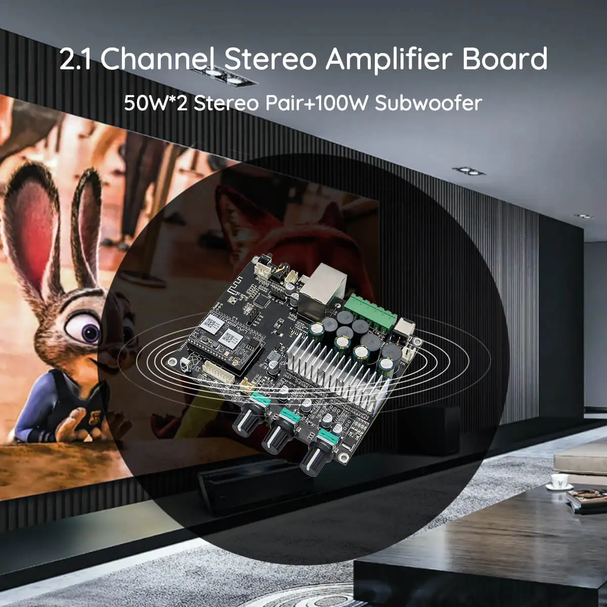 Hi Fi stereo Audio Amplifier. Up2stream amp2.1. Ava Electronics.