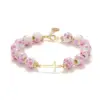 Pink Porcelain Cross Bracelet