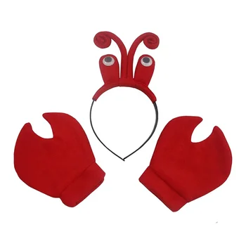 NUOBESTY Krab Hoofdband Krab Kostuum Accessoires Kreeft Haar Hoepels Pluche Dier Haarband Hoofddeksels voor Halloween Dress Up Kerstfeest