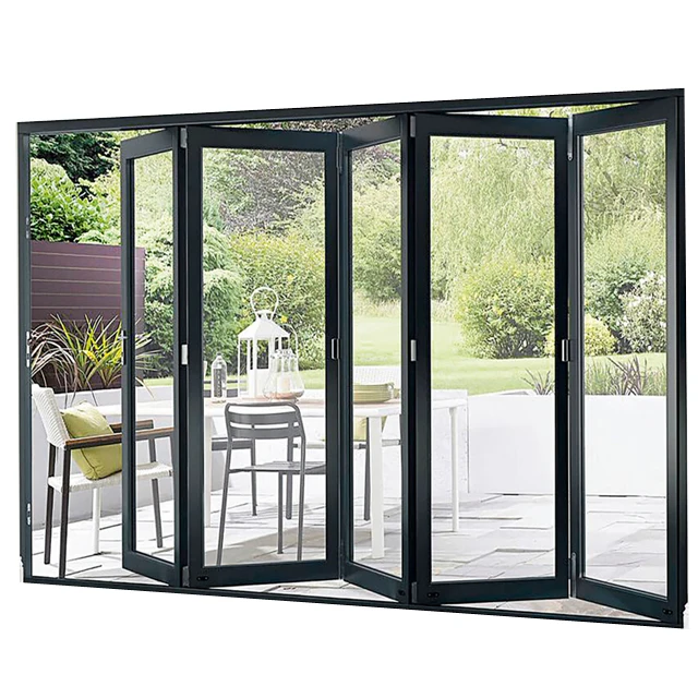 Widest Internal Bifold Doors with Forested Glass Aluminum Fold Roller Magnet Folding Aluminum Doors for Bathroom