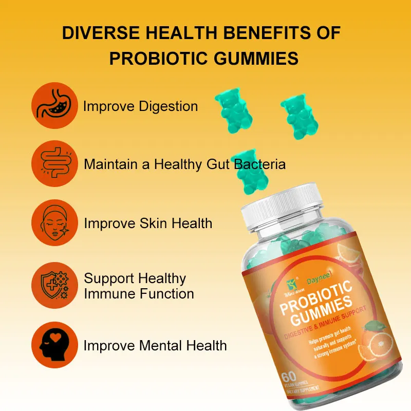 Cross Border Custom Probiotic White Kidney Bean Gummies, Plant-based Dietary Fiber Soft Candies, OEM Foreign Trade OEM, Amazon