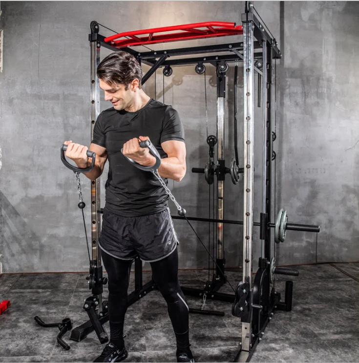 Многофункциональный тренажер стойка для штанги для тренажерного зала Коммерческая стойка для приседаний волнистое оборудование для фитнеса смитная машина