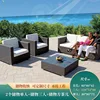 Flat-top single three-person square coffee table storage