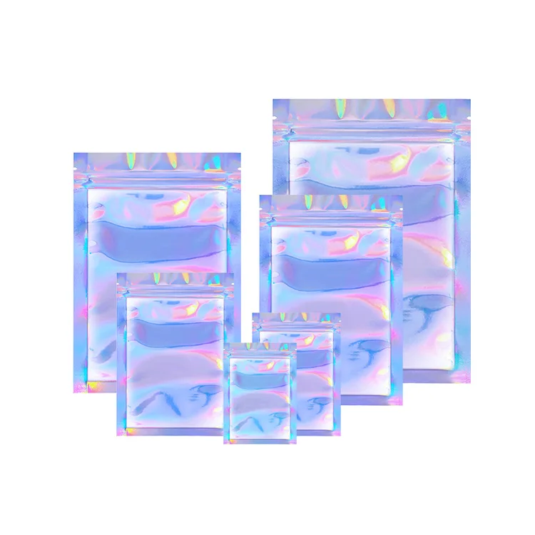 12x20cm Holographic Ziplock Pouch Bags For Packaging - Oem Available