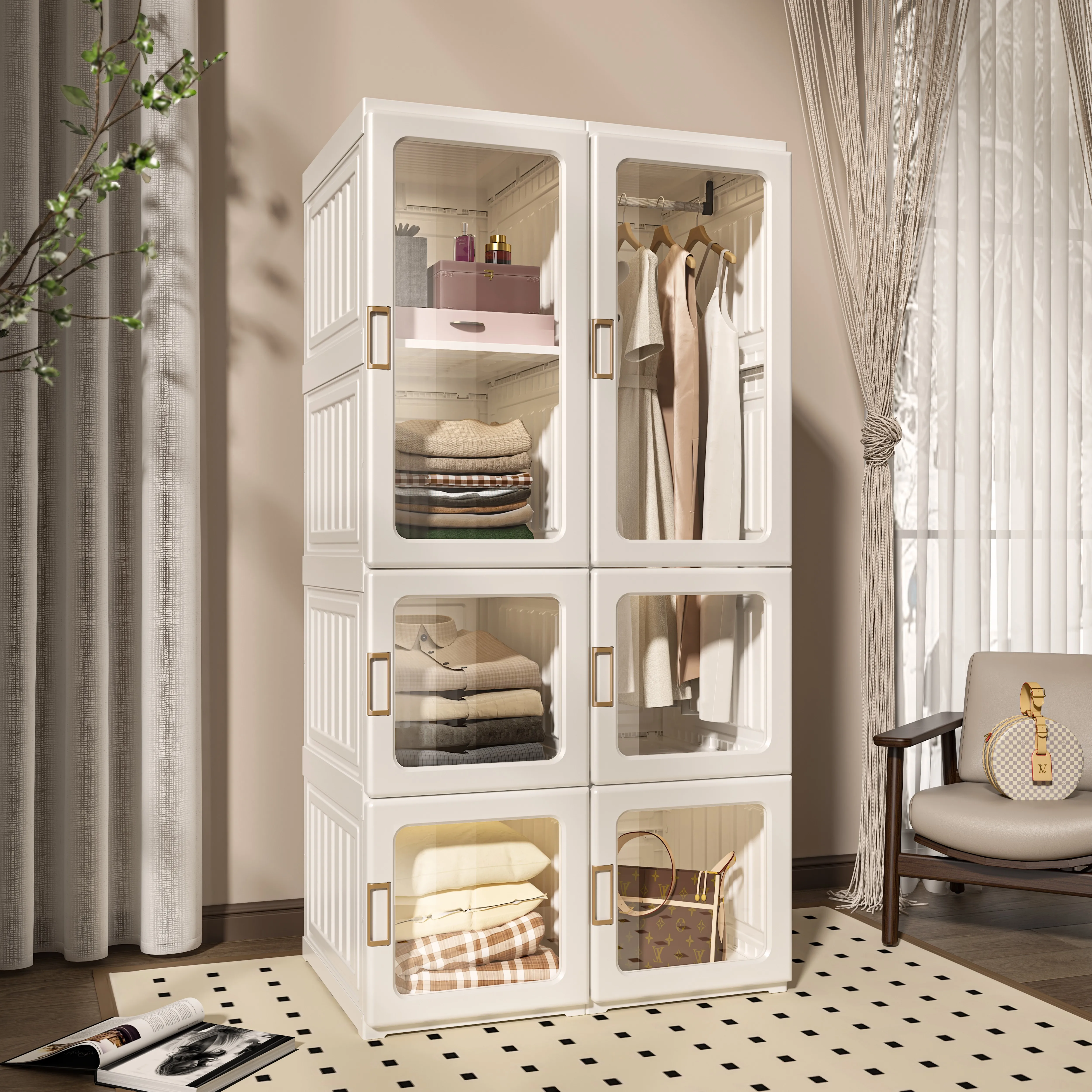 ANTBOX ポータブル ワードローブ クローゼット ストレージ