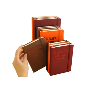 Wholesale Factory Custom Orange Red Custom A5 A4 2026 Future Pu Pure Color Ournal Notebooks  for Office