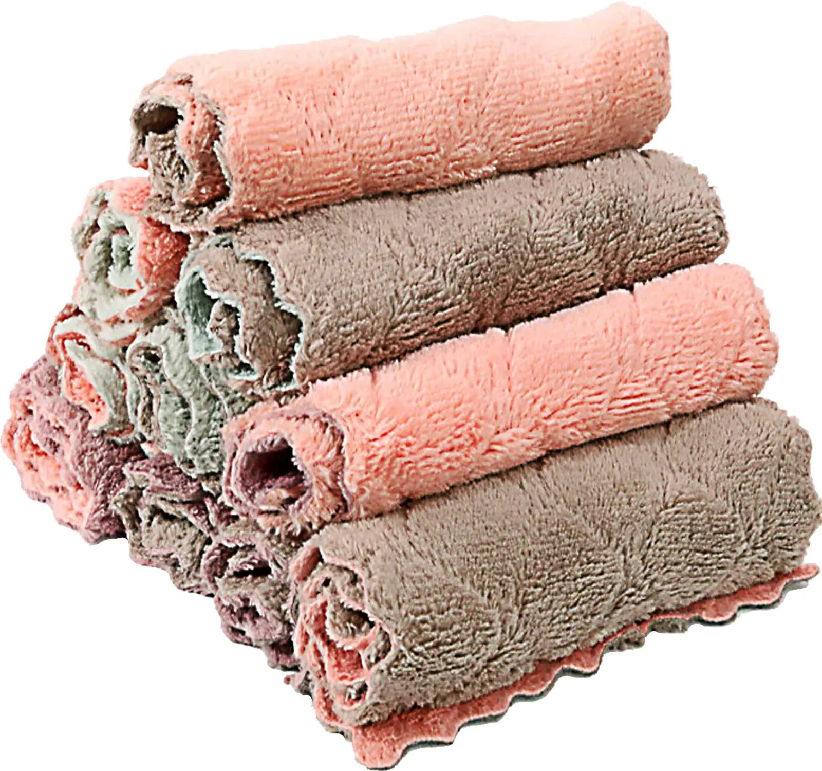 20pcs Kitchen Dish Cloths Dish Towels Absorbent Coral Fleece Cloth