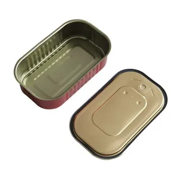 Wholesale Customization Tuna Fish Rectangular 1/4 Club Square Tin Can 125g with Easy Open End for Sardine Sea Food Packaging