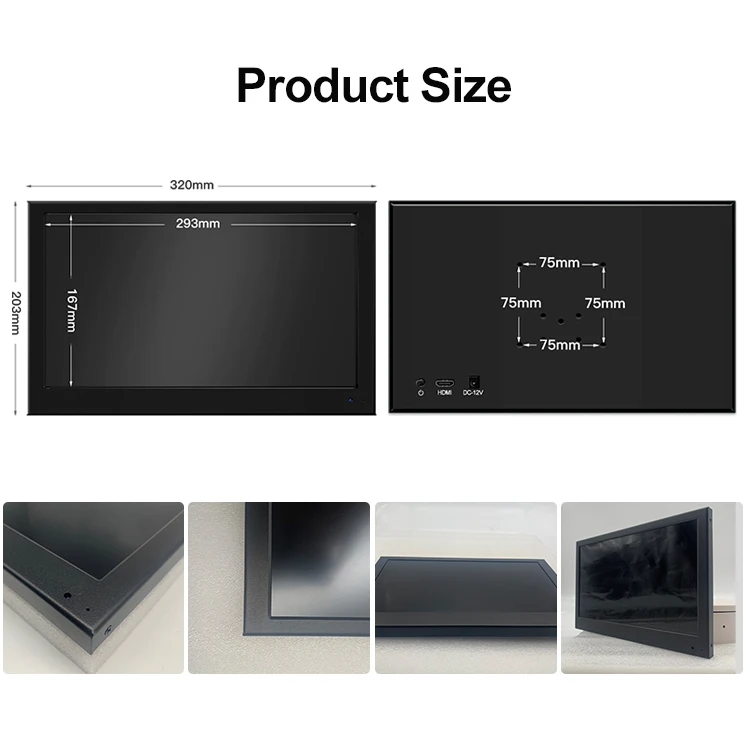 15.6 Inch LCD Monitor Aluminum Alloy Case IPS 1920x1080 Interface for VGA USB for Laptop Use