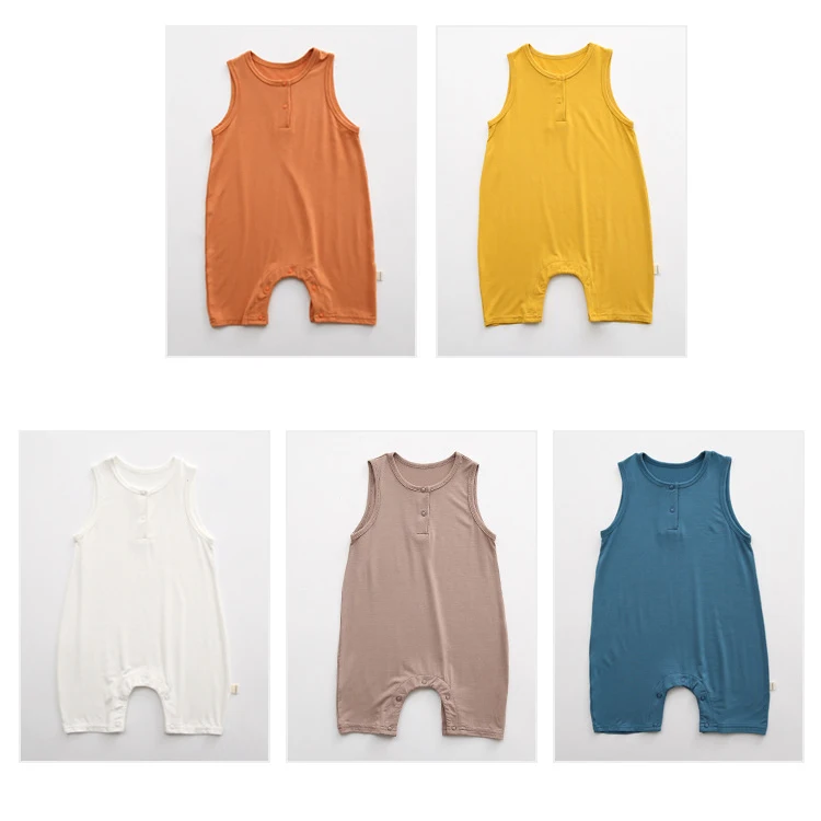 Bamboo Sleeveless Romper- Fishing