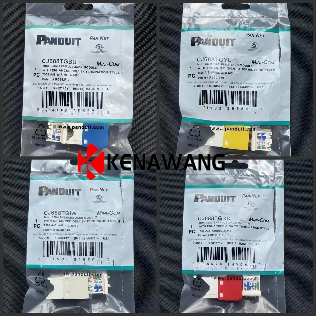 UTP RJ45 Modular Jack Panduit Cat6 Cat6e Keystone Jack CJ688TGRD ...