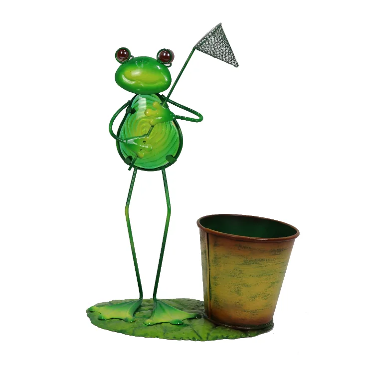 Small Outdoor Home Frog  Metal Flower Plant Pots Products  