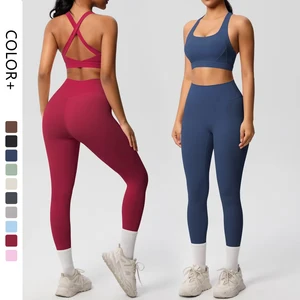 Wholesale Two Piece Set Gym Yoga Bra and Leggings Sportswear Fitness Yoga  Set for Women