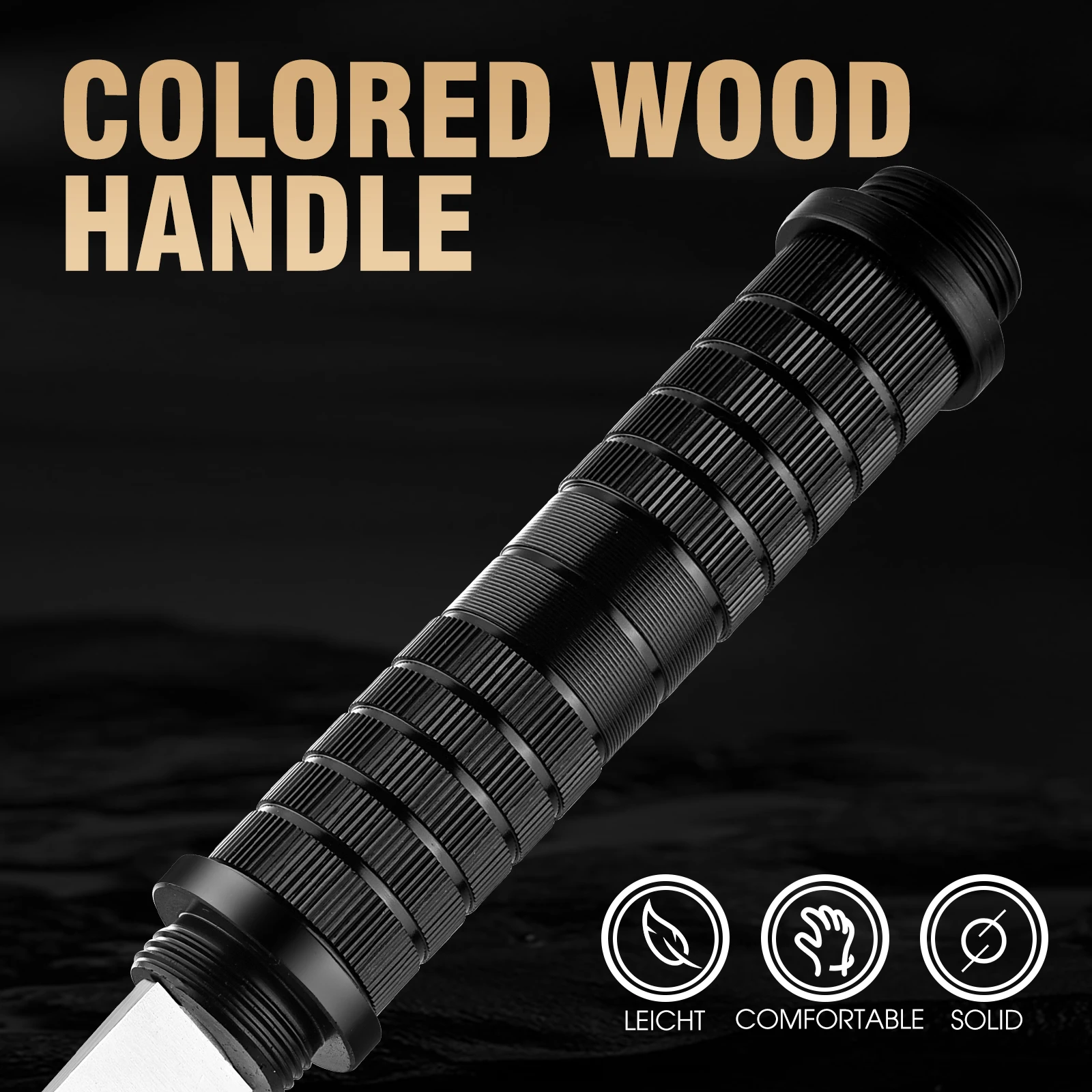 Couteau de survie en milieu sauvage à lame fixe en acier inoxydable 5Cr13 haute dureté - Couteau tactique de défense et de survie en milieu sauvage_voghion.com