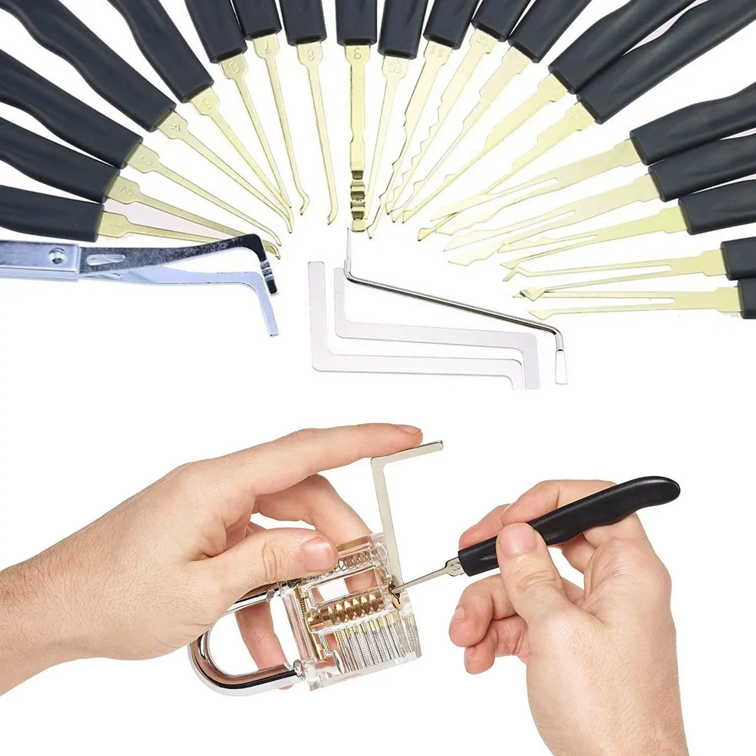 Free Sample 15pcs Locksmith Hook Lock Picking Set Lock Pick Set