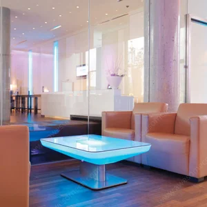 Glowing Color-Changing Modern Furniture Oblong LED Coffee Table for Living Room