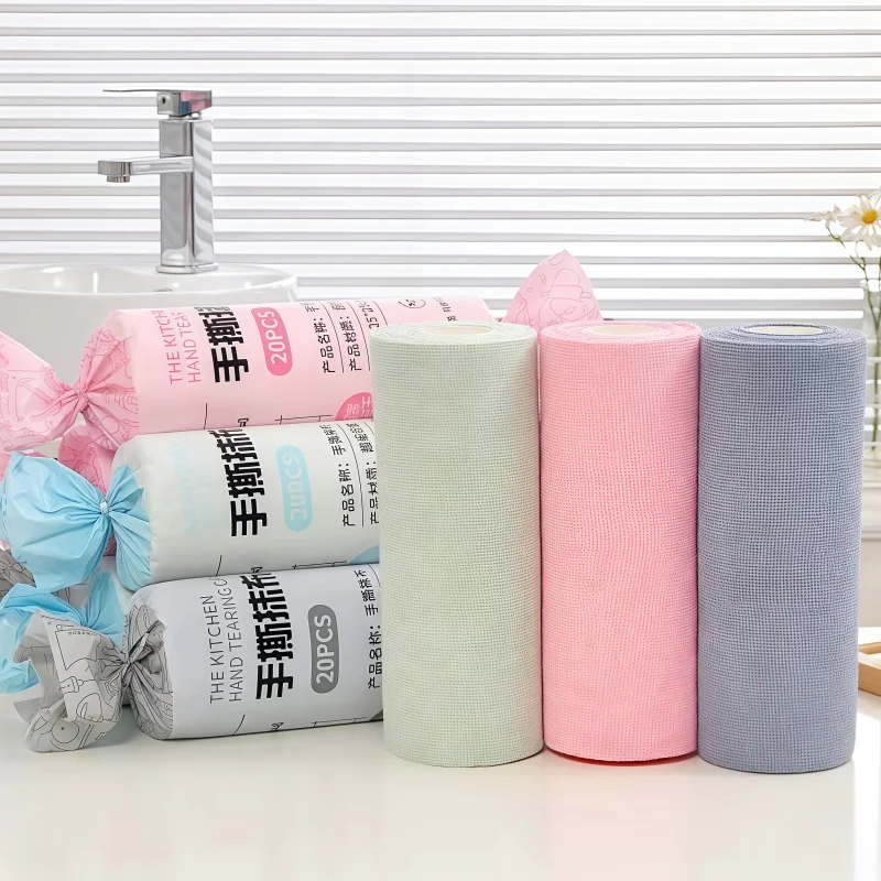 Ultra Water Absorbent Microfiber Kitchen Towels Household Cleaning Cloth Woven Hand Tearing Rags for Dish Car Care