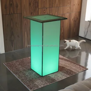 Colorful Rechargeable Bar Party Event Wedding Banquet Garden Courtyard Lounge Patio Acrylic LED Outdoor Furniture