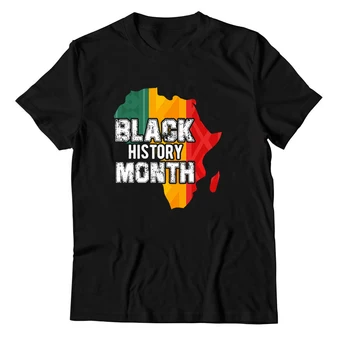 Black History Month Africa Flag UPDATED 2022 New Men's T-Shirts Cartoon Print 100 Cotton T Shirt For Men