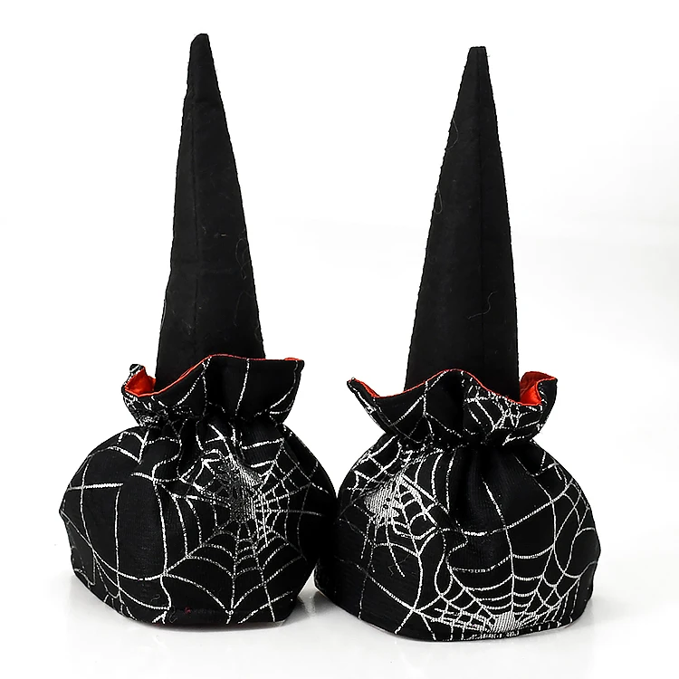 2021 New Arrivals Handmade Halloween Gnomes with Black High Pointy Hats and Capes