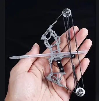 Mini kit arc et flèches à poulies en acier inoxydable + 10