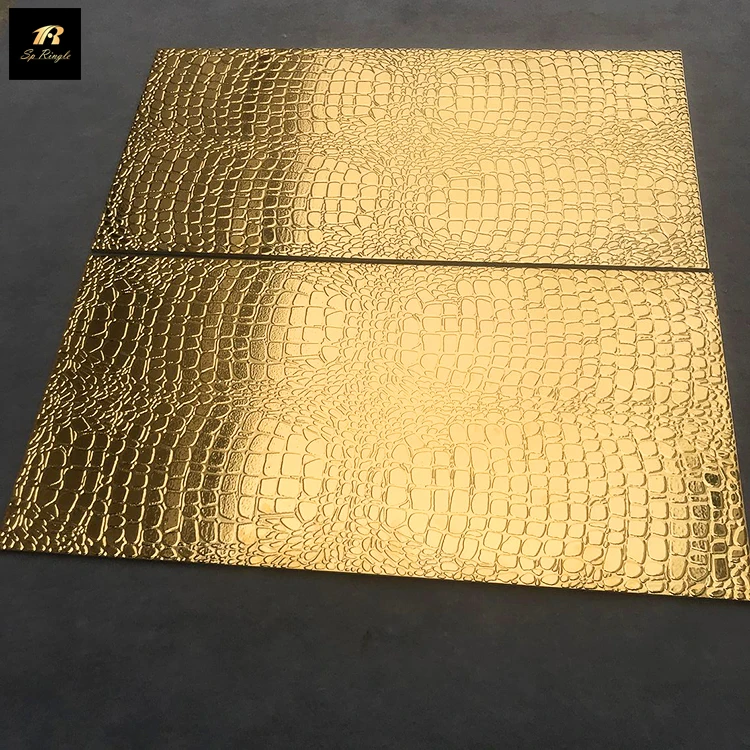 Springletile Luxury Tile Project Design House Solutions 3d Gold crocodile Leather Porcelain Grade Premium Tiles in Turkey