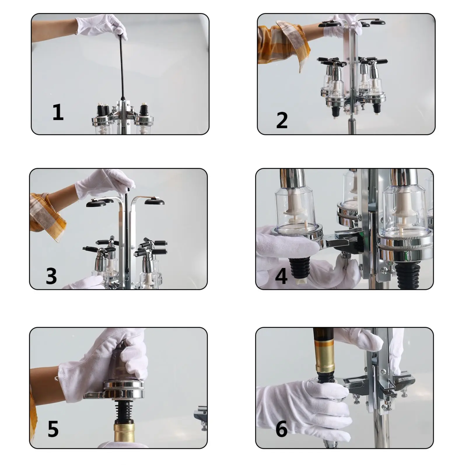 2021 Hot Sale 4 Bottle Liquor Dispenser, Revolving Whiskey Bottle Dispenser Automatic Tap Dispenser Holder