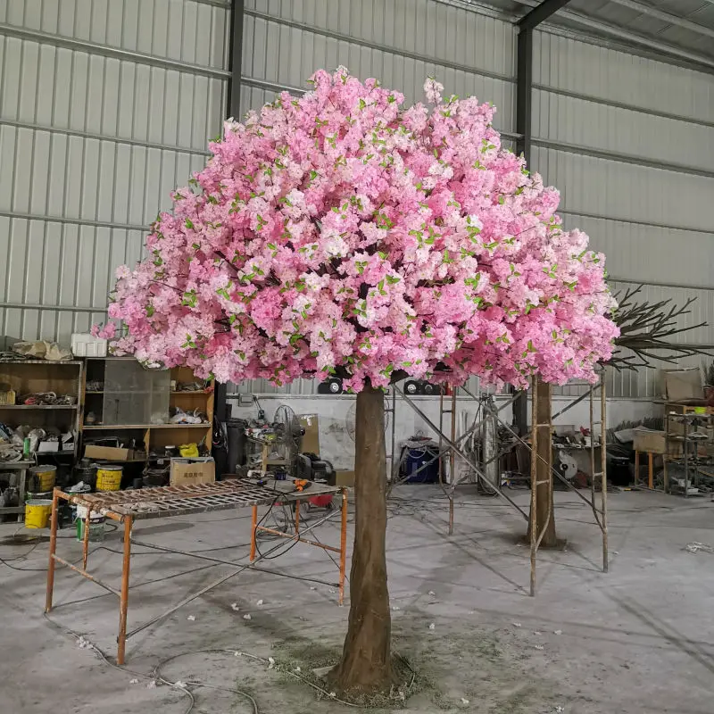 Fake Faux Silk Sakura Branches Tree Red Pink White Live Plant Artificial Japanese Cherry Blossom Tree for Indoor Wedding Decor