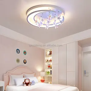 Star Moon Night Light for Children's Room - Dimmable LED Ceiling Lamp, Energy Saving