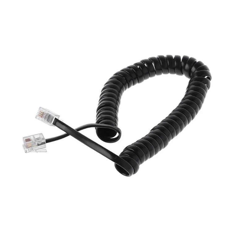 Câble téléphone spirale RJ9 2m noir