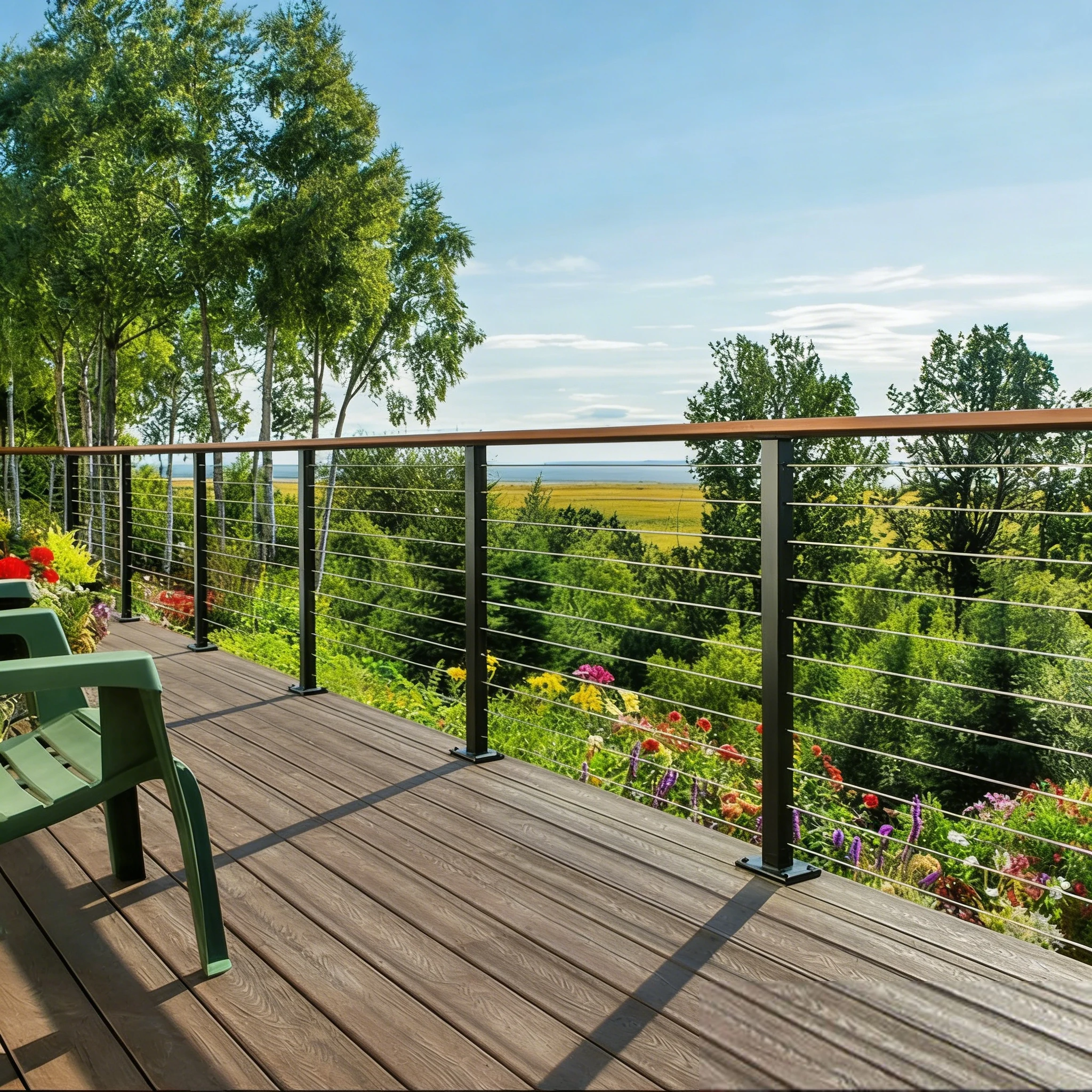 Custom Steel Balustrade Wire Rope Handrail Cable Railing for Deck Balcony Staircase
