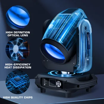 U`king 295W Moving Head Lamp - Disco Beam Lights DMX512 Control