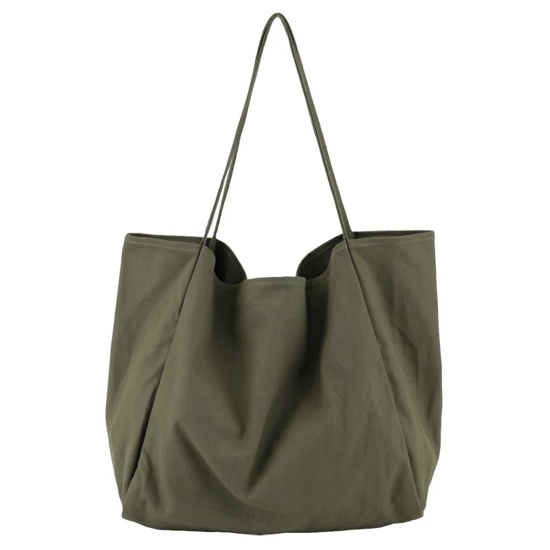 in stock korean style big size shopping bag  famale simple canvas shoulder bag wild retro sling bag