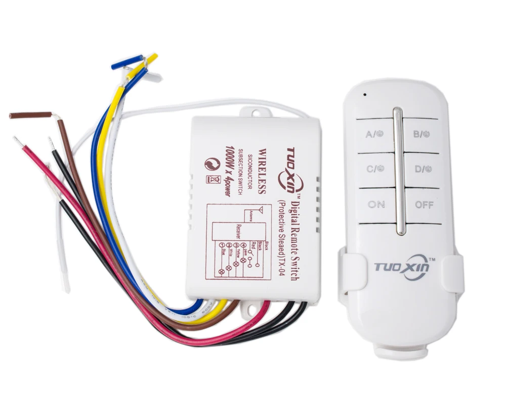 1/2/3 Ways ON/OFF 110V Wireless Receiver Lamp Light RF Remote Control Switch 