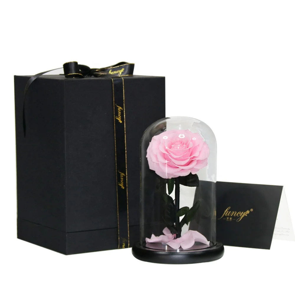 Enchanted Roses Forever Rose in Glass Box Gift Set