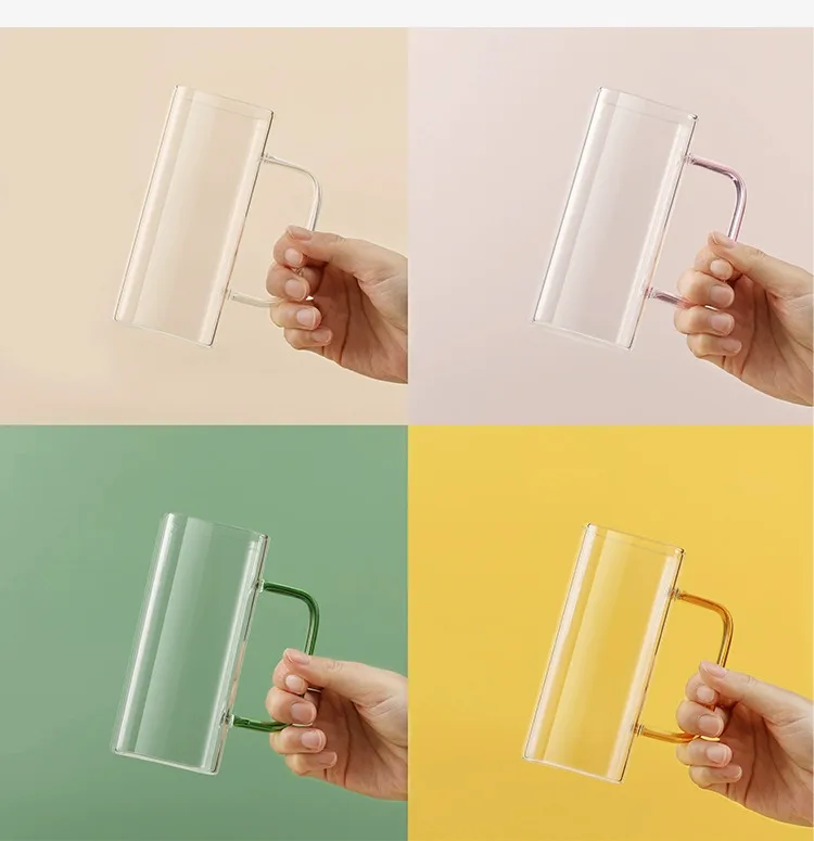 High Borosilicate 400ml Tea Mug Sublimation Glass Can Water Cup With Bamboo Lid And Straw Buy