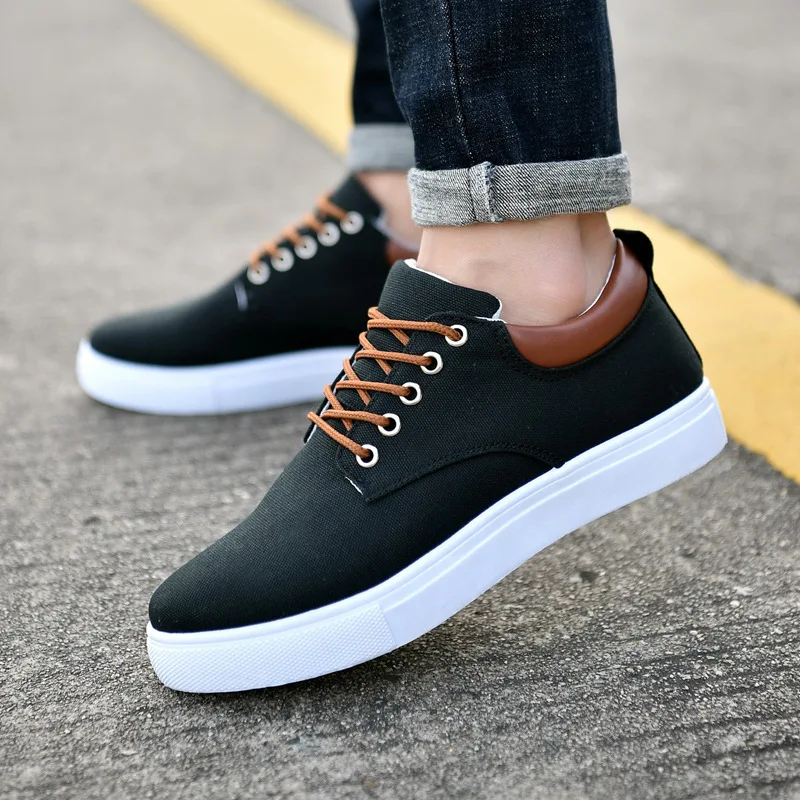 Factory Wholesale Plus Size Breathable Canvas Shoes Men Casual Sports Shoes Sneakers for Men
