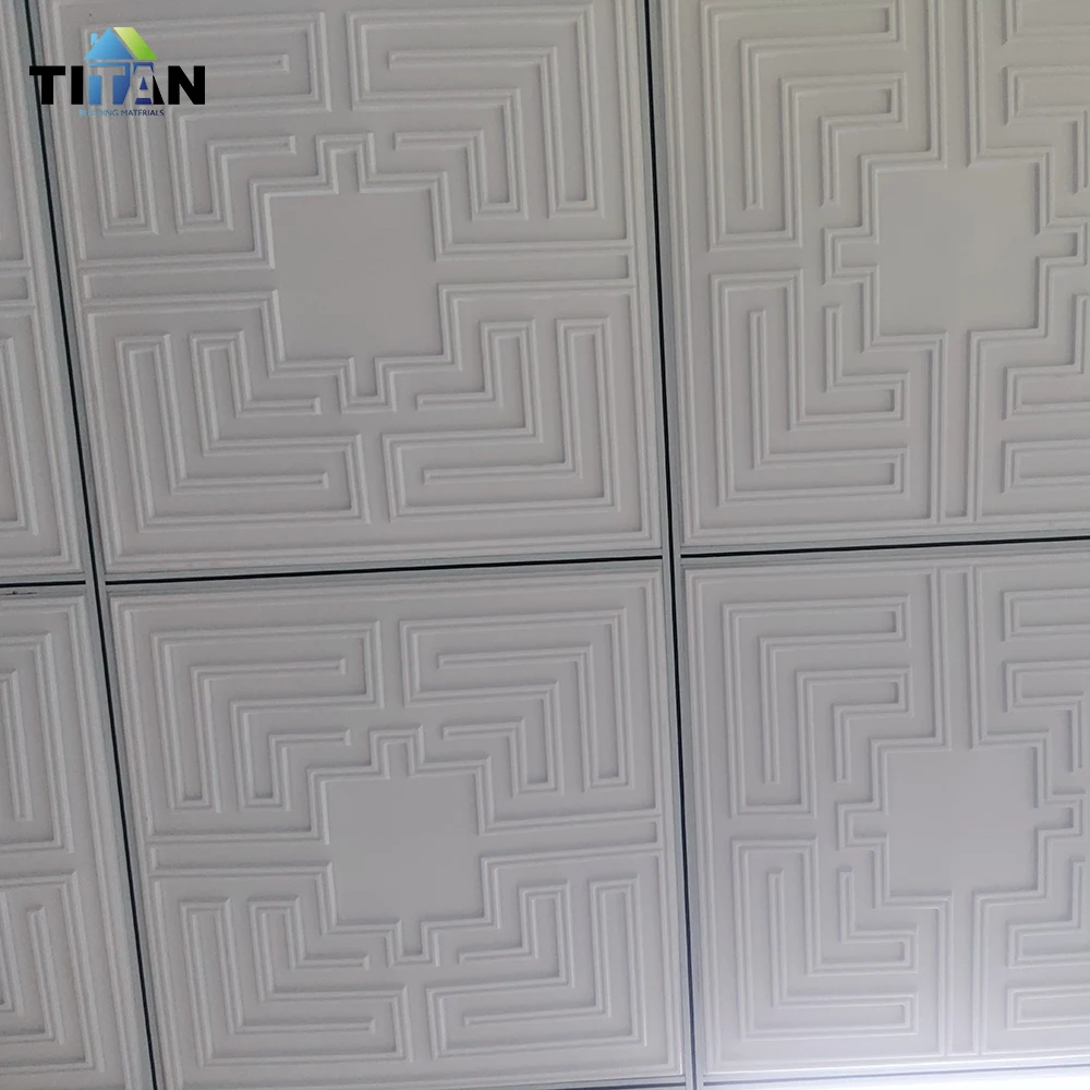 Plastic Pvc Decorative Ceiling Tile Drop in 3D Pvc 24 X 24 Ceiling Panels Green Plastic Pvc Panel for Walls and Ceilings