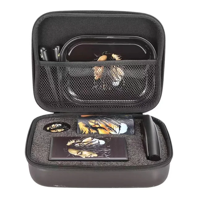 custom high quality smoking kit 4 in 1 set grinder kit smoking accessories smoking kit set in a bag