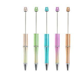 OEM Custom Creative DIY Pen Adding Beadable Blank Metal Ballpoint Focal Beads for Pen Making Beaded Pens Custom Logo