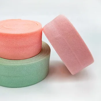 Wholesale High Quality Nylon Elastic Tape Fold over Sewing Thread for Garments with Striped Pattern for Decoration