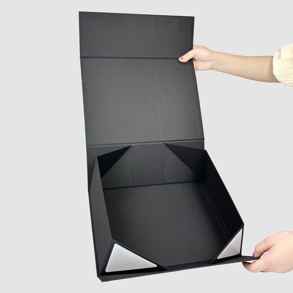 Luxury Custom Magnetic Gift Box with Ribbon Handle Folding Hard Rigid ...
