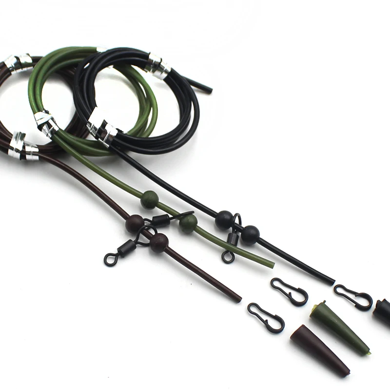 1/3/6/12 GREEN Pre Rigged Rig Tube Helicopter Chod  Rigs Carp Fishing Tackle 