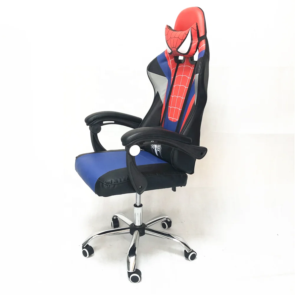 Reclining Customize Embroidery logo Gaming Chair Racing Ergonomic Design Modern Linkage Armrest Spiderman Office Chair for Kids