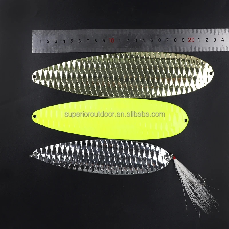Superiorfishing Flutter Spoon Lure Brass Stainless Steel Steel Metal