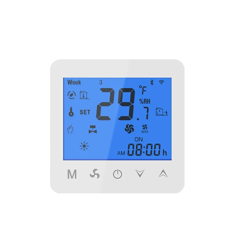 Fcu Modbus Rs485 Heat Fan Coil Programmable  Room Thermostat Lcd Display for Control Display